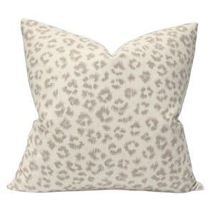 100% LINEN Taupe & Cream Pillow Cover 20x20 Handmade by Arianna Belle